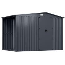 Szopa ogrodowa z drewutnią z grubej blachy z drzwiami na zawiasach Wartt 300x180x200cm - Antracite A16