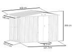 Szopa ogrodowa z drewutnią z grubej blachy z drzwiami na zawiasach Wartt 300x180x200cm - Antracite A16