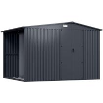 Mocna szopa ogrodowa z drewutnią Wartt Plus z drzwiami na zawiasach 300x240x200cm - Antracite A16