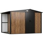 Mocna szopa ogrodowa z drewutnią Wartt Plus z drzwiami na zawiasach 300x240x200cm - Wooden