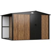 Mocna szopa ogrodowa z drewutnią Wartt Plus z drzwiami na zawiasach 300x240x200cm - Wooden