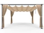 Metalowa pergola tarasowa z zasłonami 4x4 Niro - Cream