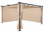 Metalowa pergola tarasowa z zasłonami 4x4 Niro - Cream