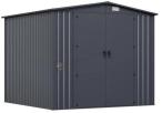OUTLET - Wytrzymały schowek ogrodowy blaszany Hartt Plus 240x240x205cm - z drzwiami na zawiasach - Antracyt A16