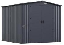OUTLET - Wytrzymały schowek ogrodowy blaszany Hartt Plus 240x240x205cm - z drzwiami na zawiasach - Antracyt A16