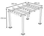 Pergola ogrodowa z materiałowym dachem Kirn 3x4 Aluminium - Cream Wood