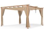 OUTLET - Drewnopodobna pergola ogrodowa 4x4 Niro z zasłonami - Cream Wood
