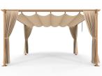 Drewnopodobna pergola ogrodowa 4x4 Niro z zasłonami - Cream Wood
