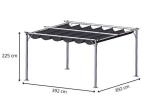 Drewnopodobna pergola ogrodowa 4x4 Niro z zasłonami - Cream Wood