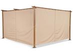 Drewnopodobna pergola ogrodowa 4x4 Niro z zasłonami - Cream Wood