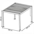 Metalowa pergola na taras 3x4 z zasłonami i moskitierą Nefir - Antracite