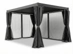 Metalowa pergola na taras 3x4 z zasłonami i moskitierą Nefir 2.0 - Antracite