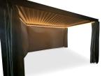 Pergola na taras z oświetleniem LED Nefir 3x4 + zasłony i moskitiery - Antracite