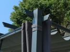 Grafitowa pergola ogrodowa z zasłonami 3x5,5 stelaż aluminiowy Kirn