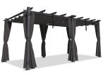 Grafitowa pergola ogrodowa z zasłonami 3x5,5 stelaż aluminiowy Kirn