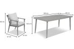 Duży aluminiowy komplet mebli obiadowych - Else 8+1 - Grey