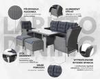 Beżowe meble na taras z wysokim stołem i regulowanymi fotelami - Laritto Dining - Beige