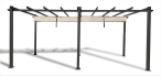 Pergola ogrodowa 3x6 z materiałowym dachem Kirn beż