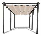 Pergola ogrodowa 3x6 z materiałowym dachem Kirn beż