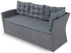 Topiano Antracite Narożnik ogrodowy z technorattanu - sofa trzyosobowa