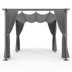 Szara pergola ogrodowa z zasłonami 3x3 Niro - Grey