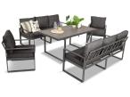 Komplet mebli tarasowych dla 8 osób - 2 sofy, 2 fotele i wysoki stół ceramiczny 160cm - Panaon Elite Grande DG