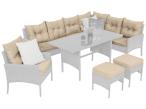 Zestaw poduszek na meble ogrodowe Perata Corner + 1 fotel - 7x siedzisko 8x oparcie - Beige