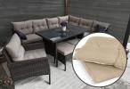 Zestaw poduszek na meble ogrodowe Perata Corner + 1 fotel - 7x siedzisko 7x oparcie - Beige