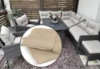 Zestaw poduszek do mebli ogrodowych Perata Corner + 2 fotele - 8x siedzisko 8x oparcie - Beige