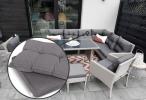 Poduszki do mebli ogrodowych Perata Corner + 2 fotele - 8x siedzisko 8x oparcie - Grey