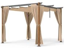 OUTLET - Pergola tarasowa 3x3 Niro z zasłonami - Cream Wood