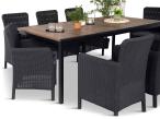 Meble obiadowe na taras Portis Comfort ze stołem 200cm w kolorze orzecha i 8 fotelami