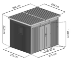 Domek narzędziowy metalowy Hutten 294x294cm Antracytowy