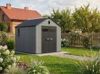 Grafitowy schowek ogrodowy z podłogą Edenvel 240x246 cm (5,9m2)