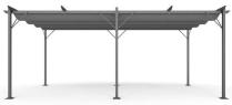OUTLET - Grafitowa pergola tarasowa 3x5,5 z materiałowym dachem - Niro Grey