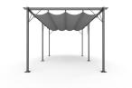 Grafitowa pergola tarasowa z materiałowym dachem Niro 3x5,5 - Grey