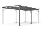 Grafitowa pergola tarasowa z materiałowym dachem Niro 3x5,5 - Grey