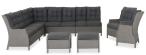 OUTLET - Szary narożnik ogrodowy z regulowanymi fotelami i pufami - Laritto Corner XL - Grey