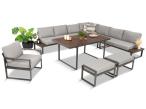 Modułowy narożnik na taras z wysokim stołem 160cm - Panaon Corner XXL - Light Grey
