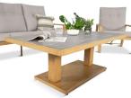 Komplet mebli kawowych do ogrodu z sofą, regulowanymi fotelami i pufami - Tavaro Dining Plus Wood