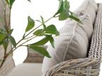 Jasne technorattanowe meble obiadowe na taras - stół 150cm + 6 foteli Laritto - Beige