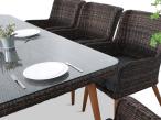 Zestaw ogrodowy ze stołem obiadowym technorattan Tonitto Dining 8+1 - Dark Brown