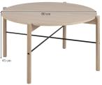 Actona stolik kawowy Leka naturalny drewniany 80 cm