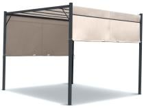 OUTLET - Kremowa pergola tarasowa Horn 3x4 z roletą