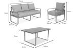 Meble ogrodowe dla 8 osób - sofy 175cm, fotele, stół 160cm z ceramicznym blatem - Panaon Elite Grande Grey