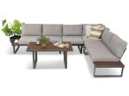Jasnoszary modułowy narożnik na taras 280x220cm Panaon LG