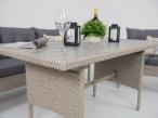 Technorattanowy komplet ogrodowy z sofą 175cm i wysokim stołem polywood Perata Dining Grey