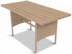 Komplet mebli ogrodowych technorattan ze stołem polywood dla 7 osób Perata Dining Natural