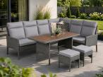 Narożnik ogrodowy z wysokim stołem polywood Lirata Corner – Anthracite