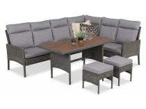 Narożnik ogrodowy z wysokim stołem polywood Lirata Corner – Anthracite